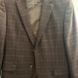 Daniel Heather Paris 100% wool checked sport coat jacket size 44R